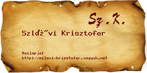 Szlávi Krisztofer névjegykártya
