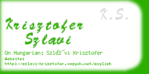 krisztofer szlavi business card